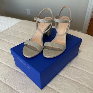 Stuart Weitzman Dancer 75 Block Sandal, Size 7.5